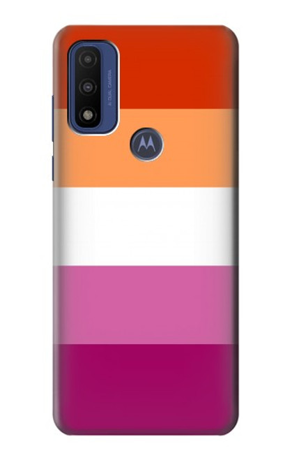 W3887 Drapeau de la fierté lesbienne Etui Coque Housse et Flip Housse Cuir pour Motorola G Pure