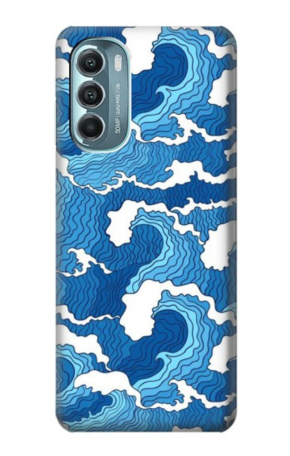 W3901 Vagues esthétiques de l'océan de tempête Etui Coque Housse et Flip Housse Cuir pour Motorola Moto G Stylus 5G (2022)