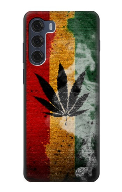 W3890 Drapeau Rasta Reggae Fumée Etui Coque Housse et Flip Housse Cuir pour Motorola Moto G200 5G