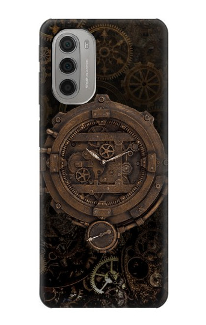 W3902 Horloge Steampunk Etui Coque Housse et Flip Housse Cuir pour Motorola Moto G51 5G