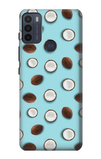 W3860 Motif à pois de noix de coco Etui Coque Housse et Flip Housse Cuir pour Motorola Moto G50