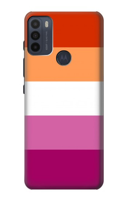 W3887 Drapeau de la fierté lesbienne Etui Coque Housse et Flip Housse Cuir pour Motorola Moto G50