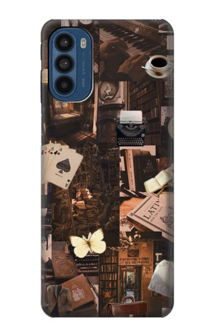 W3877 Université sombre Etui Coque Housse et Flip Housse Cuir pour Motorola Moto G41