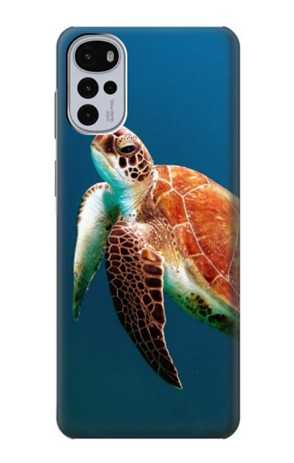 W3899 Tortue de mer Etui Coque Housse et Flip Housse Cuir pour Motorola Moto G22