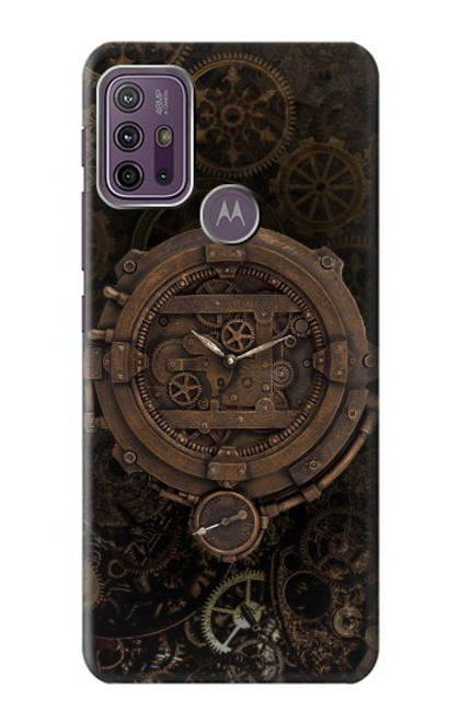 W3902 Horloge Steampunk Etui Coque Housse et Flip Housse Cuir pour Motorola Moto G10 Power