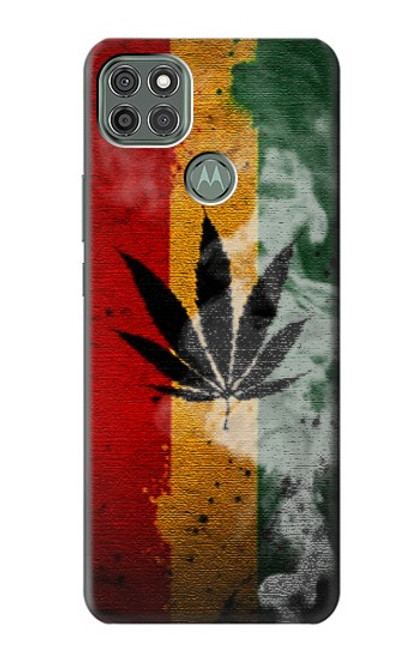 W3890 Drapeau Rasta Reggae Fumée Etui Coque Housse et Flip Housse Cuir pour Motorola Moto G9 Power