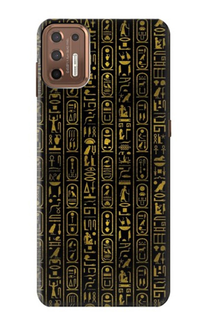 W3869 Hiéroglyphe égyptien antique Etui Coque Housse et Flip Housse Cuir pour Motorola Moto G9 Plus