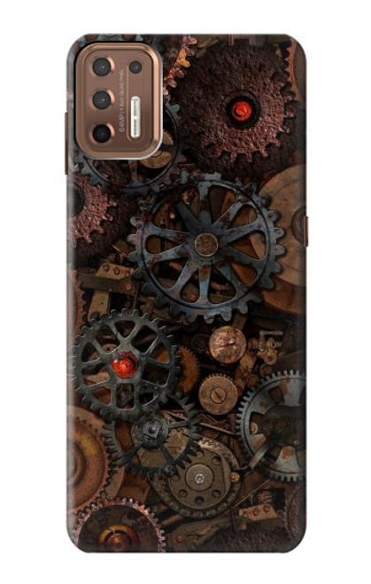 W3884 Engrenages Mécaniques Steampunk Etui Coque Housse et Flip Housse Cuir pour Motorola Moto G9 Plus