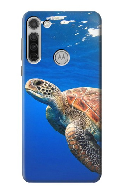 W3898 Tortue de mer Etui Coque Housse et Flip Housse Cuir pour Motorola Moto G8