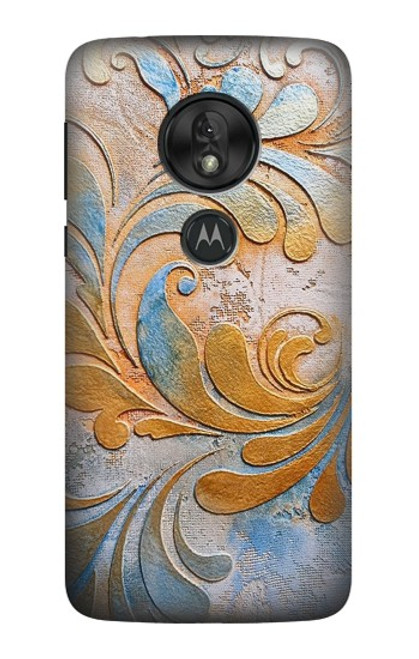 W3875 Tapis vintage en toile Etui Coque Housse et Flip Housse Cuir pour Motorola Moto G7 Play