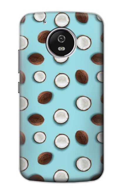 W3860 Motif à pois de noix de coco Etui Coque Housse et Flip Housse Cuir pour Motorola Moto G5