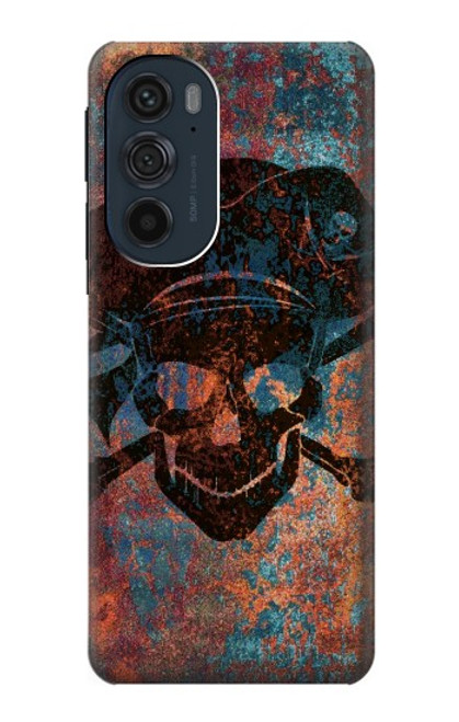 W3895 Pirate Crâne Métal Etui Coque Housse et Flip Housse Cuir pour Motorola Edge 30 Pro