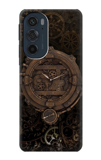 W3902 Horloge Steampunk Etui Coque Housse et Flip Housse Cuir pour Motorola Edge 30 Pro