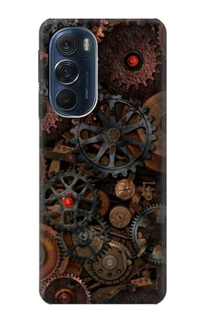 W3884 Engrenages Mécaniques Steampunk Etui Coque Housse et Flip Housse Cuir pour Motorola Edge X30