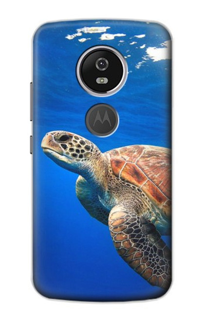 W3898 Tortue de mer Etui Coque Housse et Flip Housse Cuir pour Motorola Moto E5 Plus