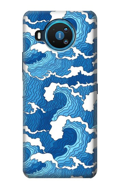 W3901 Vagues esthétiques de l'océan de tempête Etui Coque Housse et Flip Housse Cuir pour Nokia 8.3 5G