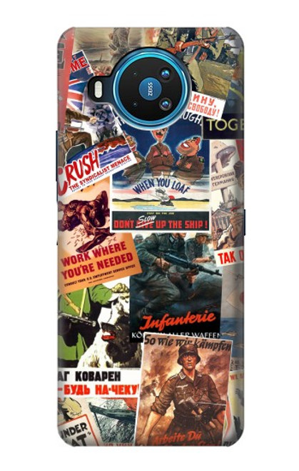 W3905 Affiche vintage de l'armée Etui Coque Housse et Flip Housse Cuir pour Nokia 8.3 5G