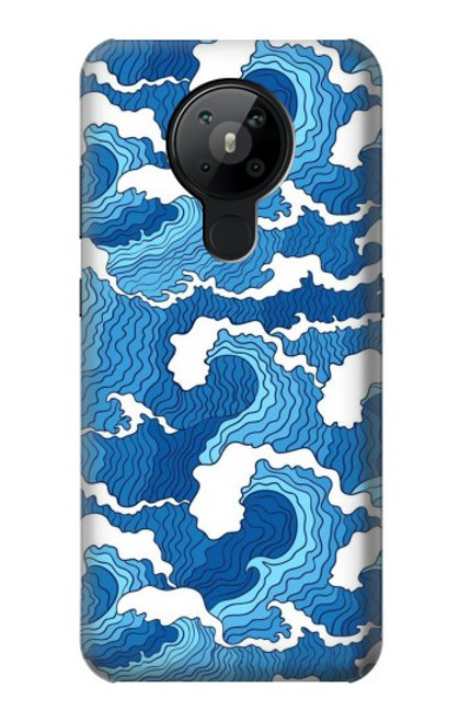 W3901 Vagues esthétiques de l'océan de tempête Etui Coque Housse et Flip Housse Cuir pour Nokia 5.3