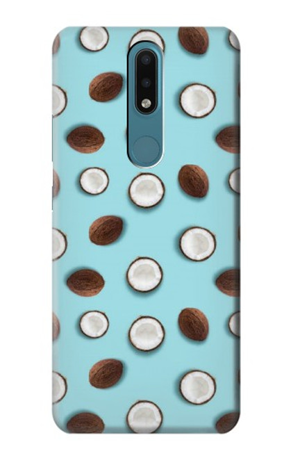 W3860 Motif à pois de noix de coco Etui Coque Housse et Flip Housse Cuir pour Nokia 2.4