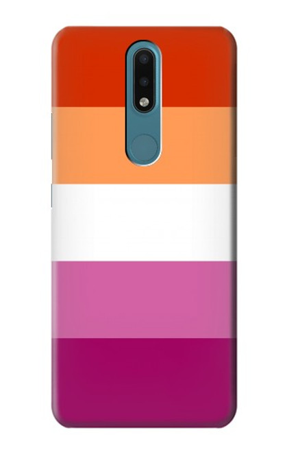 W3887 Drapeau de la fierté lesbienne Etui Coque Housse et Flip Housse Cuir pour Nokia 2.4