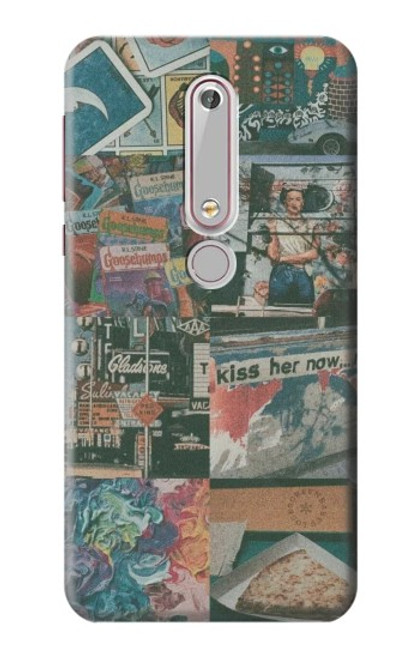 W3909 Affiche ancienne Etui Coque Housse et Flip Housse Cuir pour Nokia 6.1, Nokia 6 2018