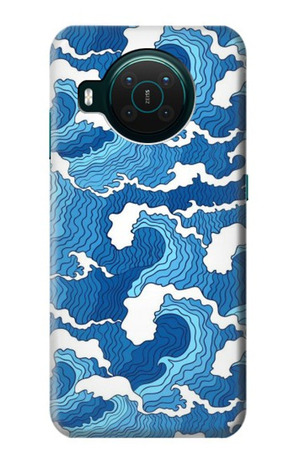W3901 Vagues esthétiques de l'océan de tempête Etui Coque Housse et Flip Housse Cuir pour Nokia X10