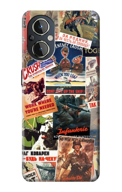 W3905 Affiche vintage de l'armée Etui Coque Housse et Flip Housse Cuir pour OnePlus Nord N20 5G