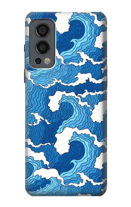 W3901 Vagues esthétiques de l'océan de tempête Etui Coque Housse et Flip Housse Cuir pour OnePlus Nord 2 5G