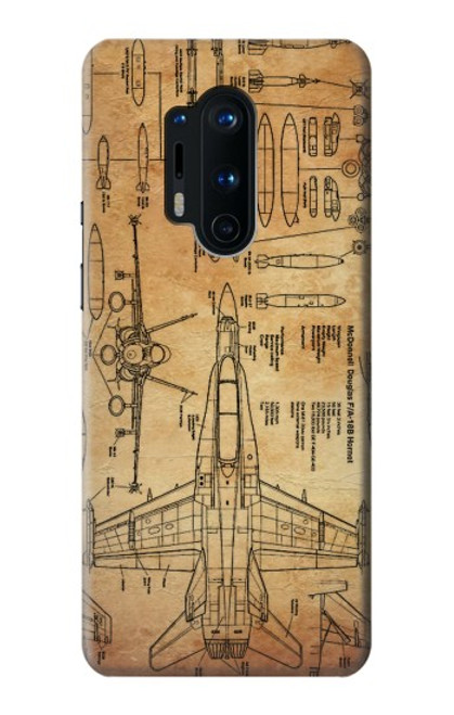 W3868 Plan d'avion vieux papier Etui Coque Housse et Flip Housse Cuir pour OnePlus 8 Pro