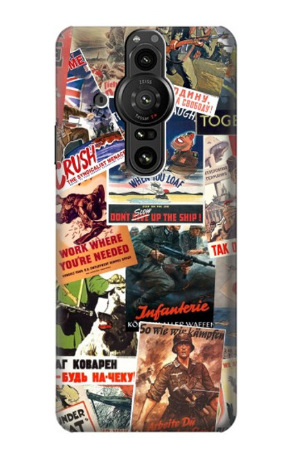 W3905 Affiche vintage de l'armée Etui Coque Housse et Flip Housse Cuir pour Sony Xperia Pro-I