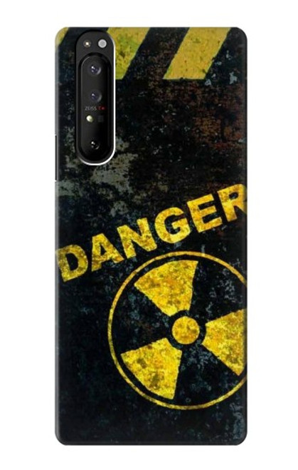 W3891 Risque nucléaire Danger Etui Coque Housse et Flip Housse Cuir pour Sony Xperia 1 III