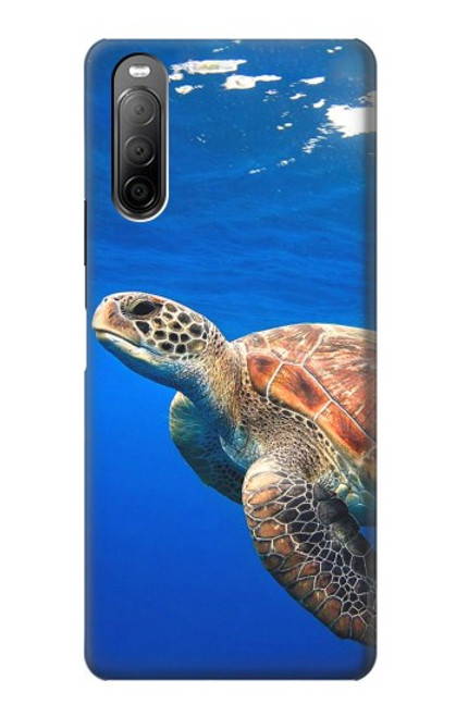 W3898 Tortue de mer Etui Coque Housse et Flip Housse Cuir pour Sony Xperia 10 II