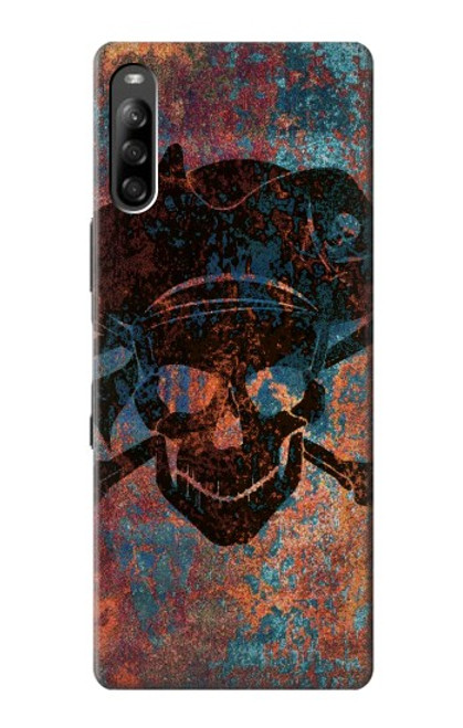 W3895 Pirate Crâne Métal Etui Coque Housse et Flip Housse Cuir pour Sony Xperia L4