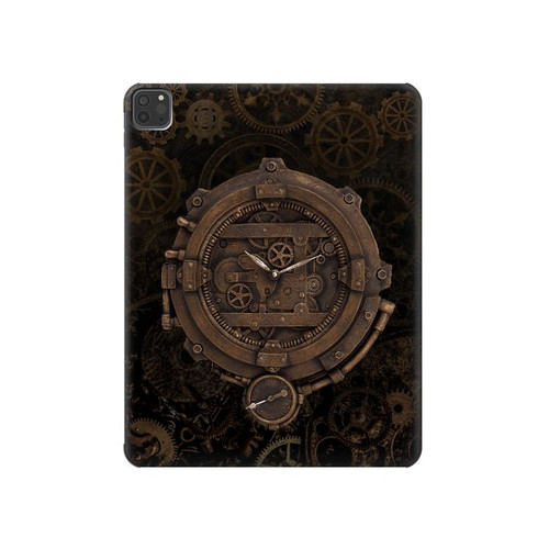 W3902 Horloge Steampunk Tablet Etui Coque Housse pour iPad Pro 11 (2021,2020,2018, 3rd, 2nd, 1st)