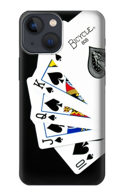 W1078 Poker Royal Flush droite Etui Coque Housse et Flip Housse Cuir pour iPhone 14