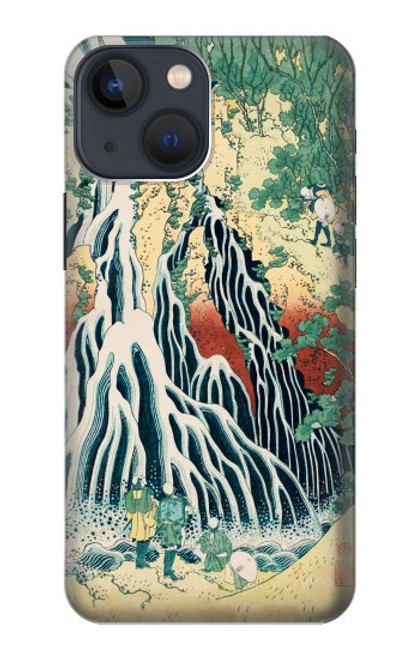W2491 Hokusai Kirifuri Cascade à Kurokami Etui Coque Housse et Flip Housse Cuir pour iPhone 14