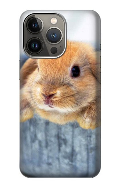 W0242 Lapin mignon Etui Coque Housse et Flip Housse Cuir pour iPhone 14 Pro