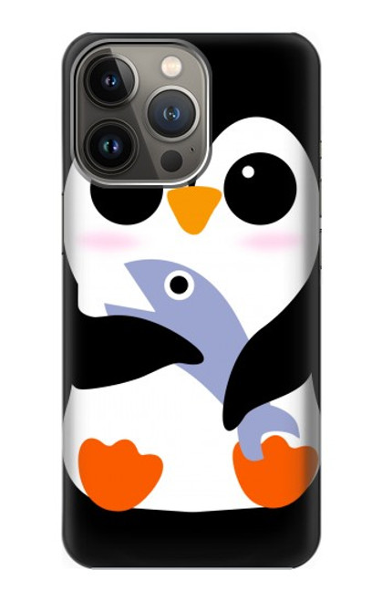 W2631 Mignon Bébé Pingouin Etui Coque Housse et Flip Housse Cuir pour iPhone 14 Pro