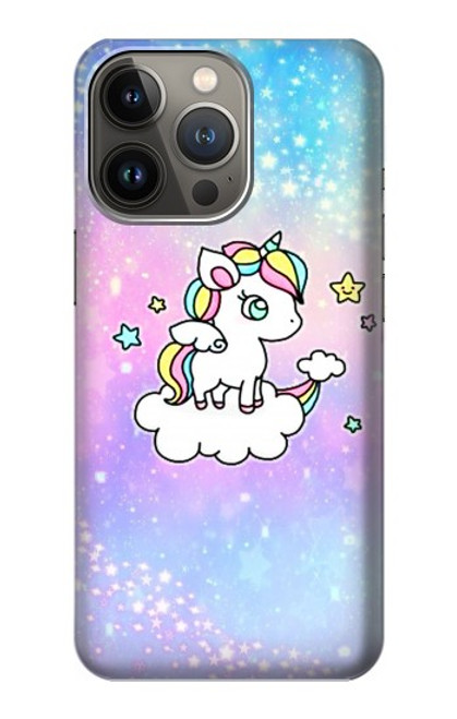 W3256 Mignon Licorne Etui Coque Housse et Flip Housse Cuir pour iPhone 14 Pro