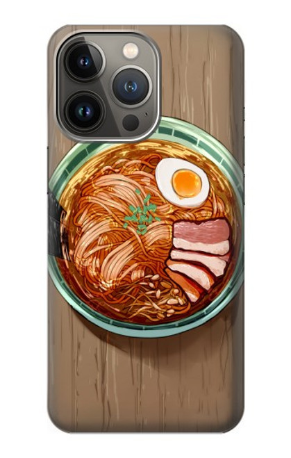 W3756 Nouilles ramen Etui Coque Housse et Flip Housse Cuir pour iPhone 14 Pro