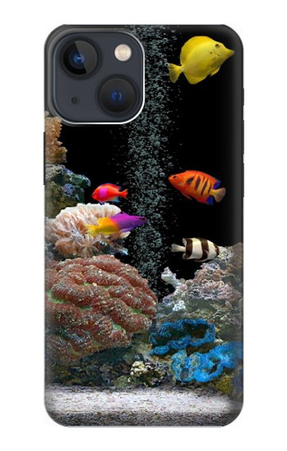 W0226 L'aquarium Etui Coque Housse et Flip Housse Cuir pour iPhone 14 Plus