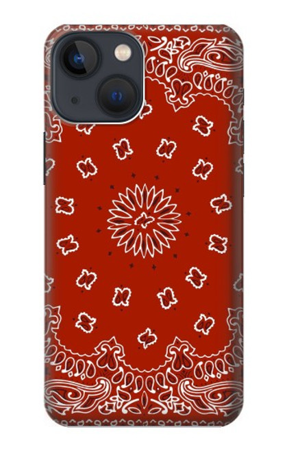 W3355 Motif Bandana Rouge Etui Coque Housse et Flip Housse Cuir pour iPhone 14 Plus