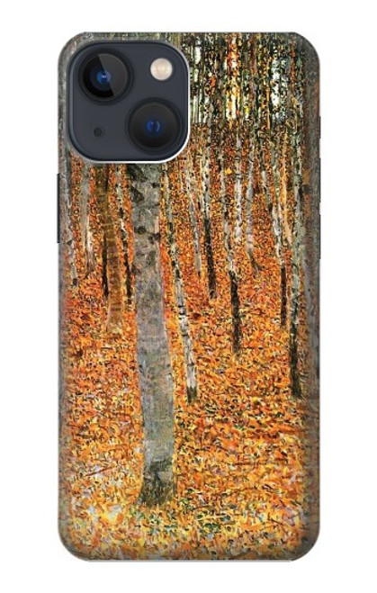 W3380 Gustav Klimt Bouleau Forêt Etui Coque Housse et Flip Housse Cuir pour iPhone 14 Plus