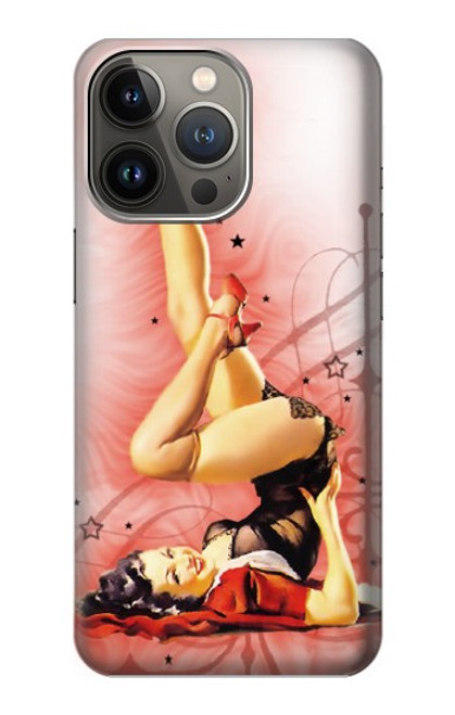 W1669 Afficher Fille Millésime Etui Coque Housse et Flip Housse Cuir pour iPhone 14 Pro Max