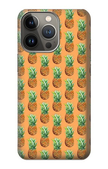 W3258 Motif ananas Etui Coque Housse et Flip Housse Cuir pour iPhone 14 Pro Max