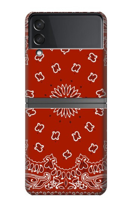 W3355 Motif Bandana Rouge Etui Coque Housse et Flip Housse pour Samsung Galaxy Z Flip 4