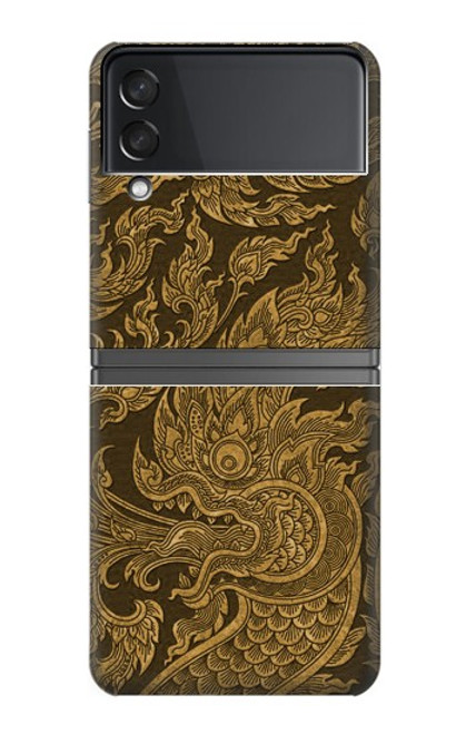 W3382 Art de la peinture thaïlandaise Naga Etui Coque Housse et Flip Housse pour Samsung Galaxy Z Flip 4