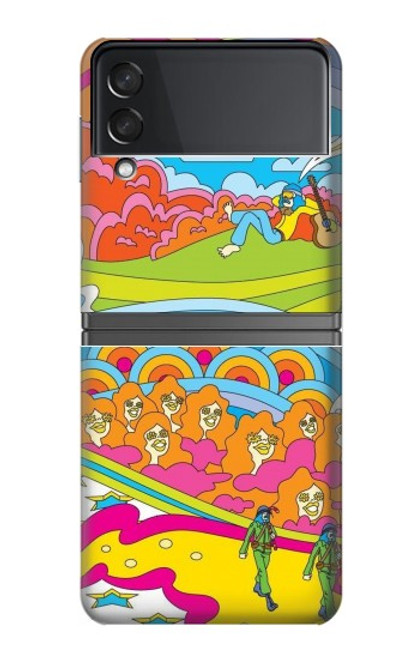 W3407 hippie Art Etui Coque Housse et Flip Housse pour Samsung Galaxy Z Flip 4