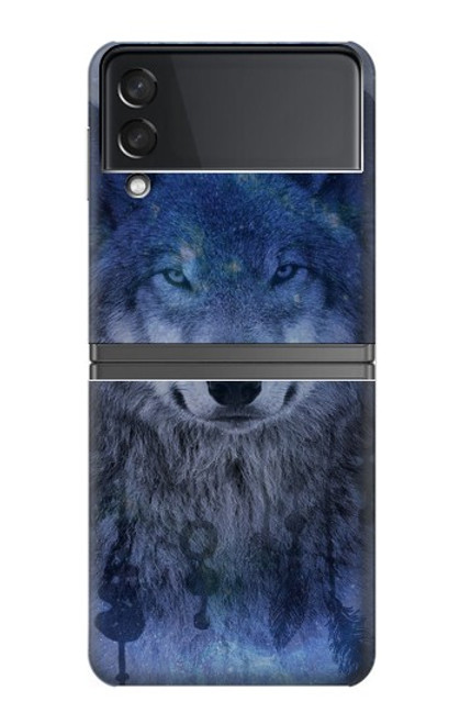 W3410 Loup Dream Catcher Etui Coque Housse et Flip Housse pour Samsung Galaxy Z Flip 4