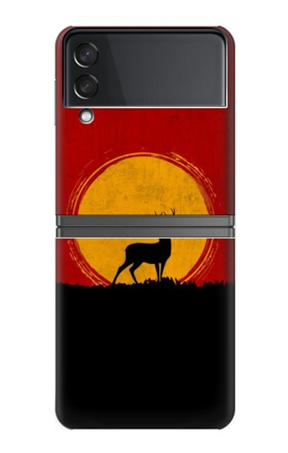 W3513 Coucher de soleil de Deer Etui Coque Housse et Flip Housse pour Samsung Galaxy Z Flip 4